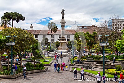 Quito City Square Editorial Stock Photo