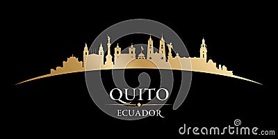 Quito Ecuador city silhouette black background Vector Illustration