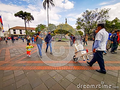 Quito, Ecuador, September 29, 2019: Plaza Grande or Plaza de la Independencia is the main square in the historic centre Editorial Stock Photo