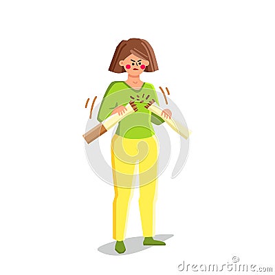 Quitting Smoking Addiction Trying Woman Vector Vector Illustration