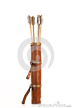 Quiver with arrows isolated Stock Photo