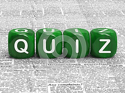 Quiz Dice Shows Questions Answers And Testing Stock Photo