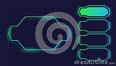 Quiz game questions or test menu choice templates with answers. Trivia contest, TV show layout with neon answer options Vector Illustration