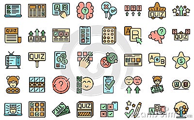 Quiz icons set vector flat Stock Photo