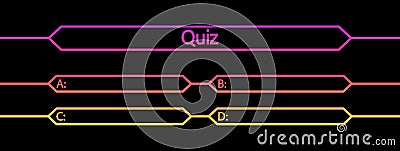 Quiz millionaire. Quiz game with question and choice of answer. Contest on tv show. Test competition on app. Intellectual quest. Vector Illustration