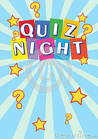 Quiz Night Poster Leaflet, Flyer, Promotion for a Quiz Competition Vector Illustration