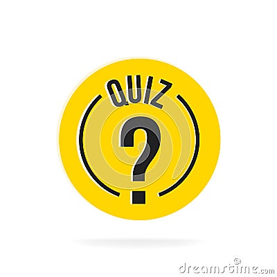 Quiz with question marks sign icon. Questions and answers game symbol. Classic flat quiz icon. Vector Vector Illustration