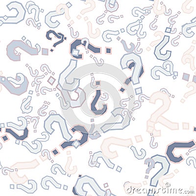 Quiz seamless pattern. Question marks, doubt, faq Vector Illustration