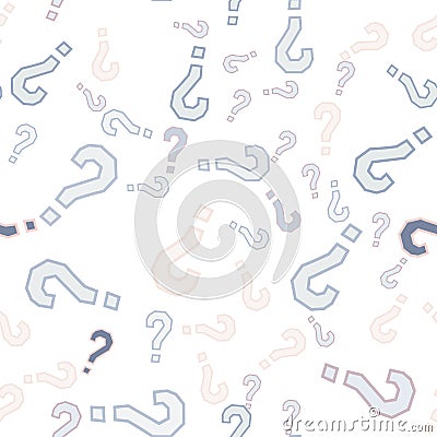Quiz seamless pattern. Question marks, doubt, faq Vector Illustration