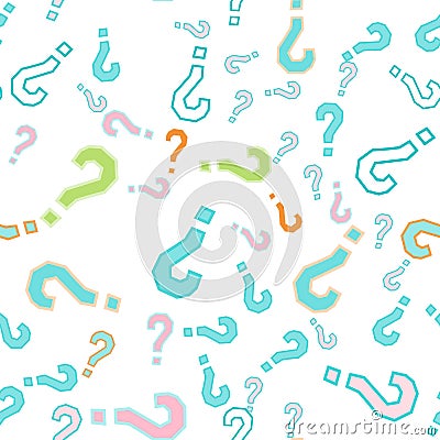 Quiz seamless pattern. Question marks, doubt, faq Vector Illustration
