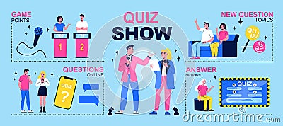Quiz Show Infographics Vector Illustration