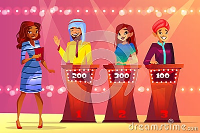 Quiz game show studio vector illustration Vector Illustration