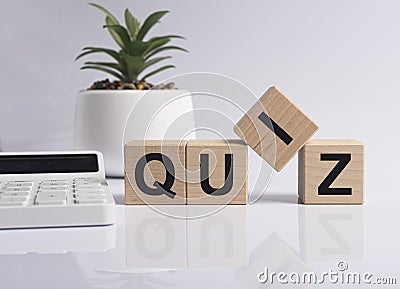 Quiz word, inscription. Question game and quest concept Stock Photo