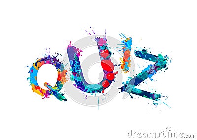 Quiz. Word of splash paint letters Vector Illustration