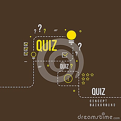 Quizzes, school exam quiz vector abstract background Vector Illustration