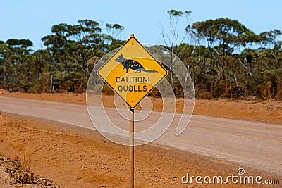 Quolls Warning Sign Stock Photo