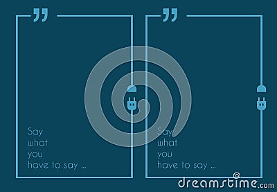 Quotation Mark Frame with Flat style and space for text. Vector Illustration