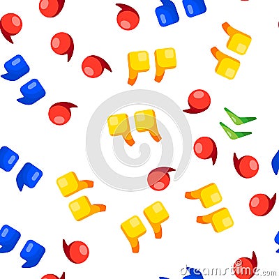 Quotation Marks, Inverted Commas Vector Seamless Pattern Vector Illustration