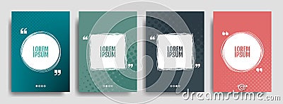 Quote banner set. Quote speech bubble blank templates set. Text in brackets, quoting blank frames, quote bubbles. Text box Vector Illustration