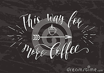 Quote for coffee on the chalk board. Vector Illustration