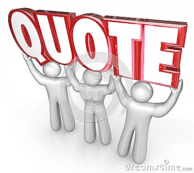 Quote 3d Letters Word Lifted Sales People Request for Proposal C Stock Photo