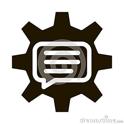 Quote Frame In Gear Center Icon Vector Vector Illustration