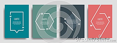 Quote frames blank template set. Blank template for your text, speech quotes in an empty bubble. Vector illustration Vector Illustration