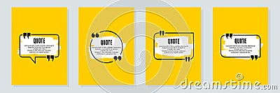 Quote frames blank templates set. Vector Illustration