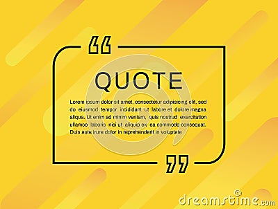 Quote frames templates. quote text bubbles. Speech Bubble isolated on yellow background. Vector illustration Vector Illustration