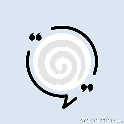 Quote icon. Speech marks, inverted commas or talking mark collection. Circle shape. Vector EPS 10. Isolated on background Vector Illustration