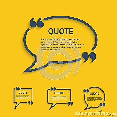 Quote line speech bubble set Vector Illustration