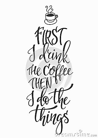 Quote love coffee typography Stock Photo