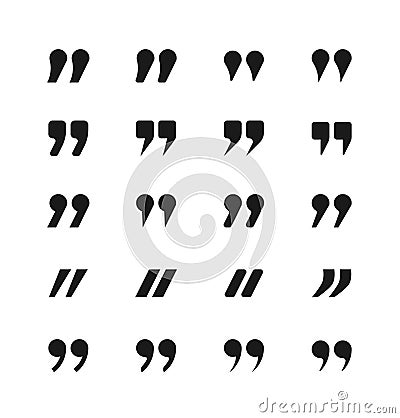 Quote and quotation marks icons Vector Illustration