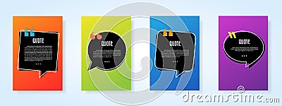 Quote speech bubble blank templates set Vector Illustration