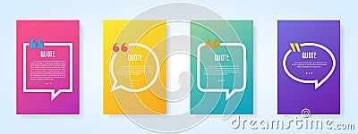 Quote speech bubble blank templates set Vector Illustration