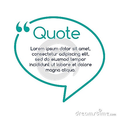 Quote speech bubble, template, text in brackets, citation frame, quote box. vector illustration. Cartoon Illustration