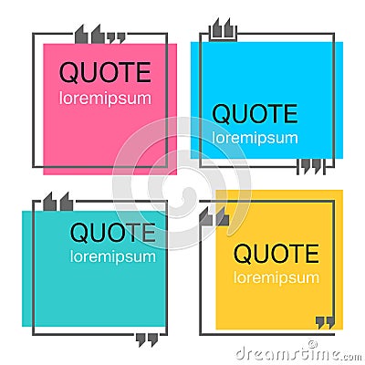 Quote square template Vector Illustration