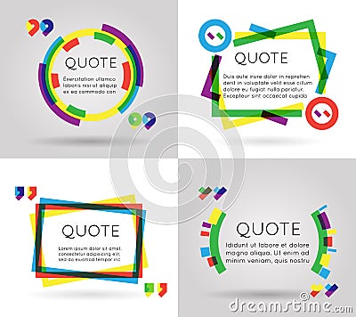 Quote template colorful information text blog business mobile isolated on white background vector illustration Vector Illustration