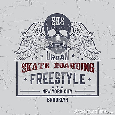 Quote typographical background about skateboard Vector Illustration