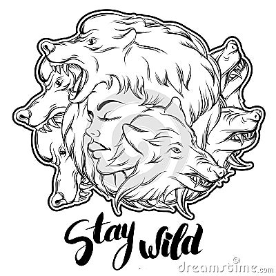 Quote typographical background. Stay wild. Vector Illustration