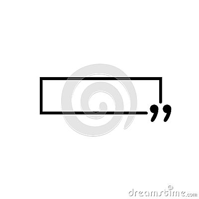 Quotes icon vector. Quotemarks outline, speech marks, inverted commas or talking marks collection. Vector line art Vector Illustration