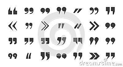 Quotes marks collection. Speech commas. Remark buttons. Isolated vector illustration Vector Illustration