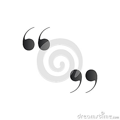 Quotes. Quotation mark or symbol, vector illustration isolated on white background Cartoon Illustration