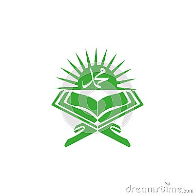 Quran islamic holy book icon. Education Logo Muslim Study. Ramadan Kareem. Vector Illustration