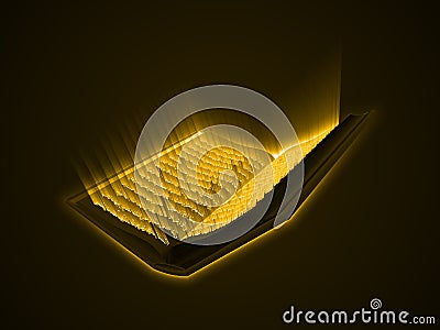 Quran kareem. the sacred book of islam. glowing arabic text with light rays. 3d style vector illustration. Vector Illustration