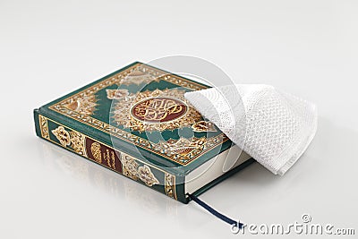 The Quran literally meaning the recitation, is the central religious text of Islam Stock Photo