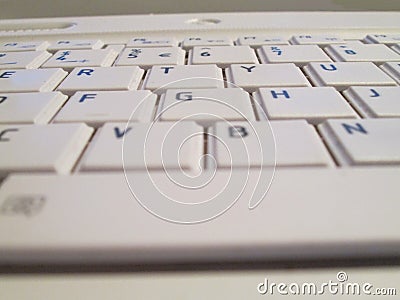 Qwerty keyboard laptop in detail Stock Photo