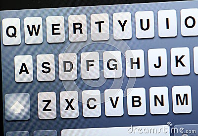 Qwerty keyboard on tablet Stock Photo