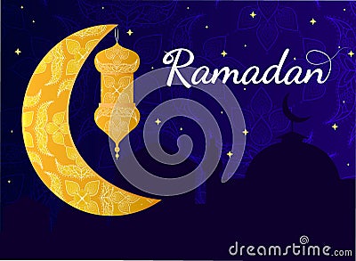 Ramadan kareem greeting template Vector Illustration