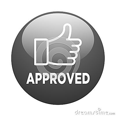 Approved thumbs up button Vector Illustration
